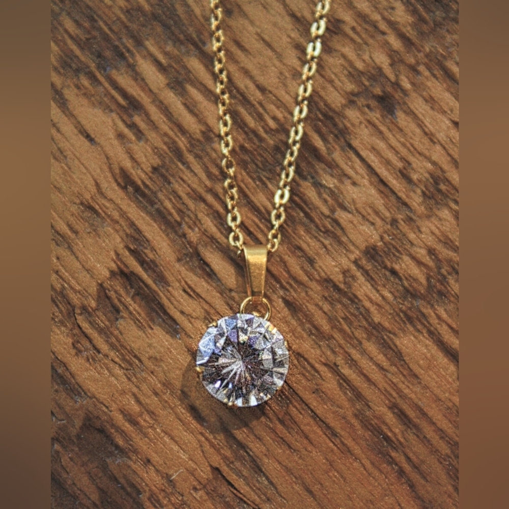 Gold Crystal Necklace and Earring set